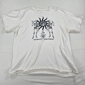 Empye "Sun Won't Shine Forever"‎ Skeleton T-Shirt White Cream Men's Size XL